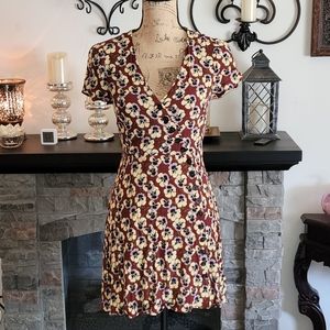 Madewell Button Wrap Asymmetrical Viola Floral Dress